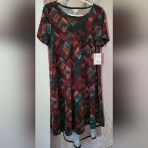 NWT Lularoe Carly Size Large Multicolor Summer Dress